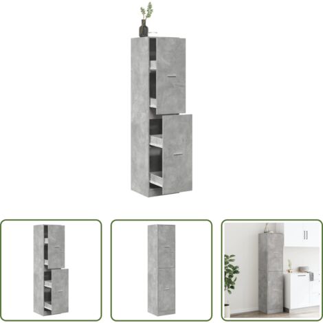 Credenza da farmacia -  Armadietto da Farmacia Grigio Cemento 40x41x174,5 cm Truciolato