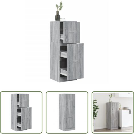 Credenza da farmacia -  Armadietto da Farmacia Grigio Sonoma 40x41x118 cm in Truciolato