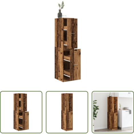 Credenza da farmacia -  Armadietto da Farmacia Legno Vecchio 30x41x144,5 cm Truciolato