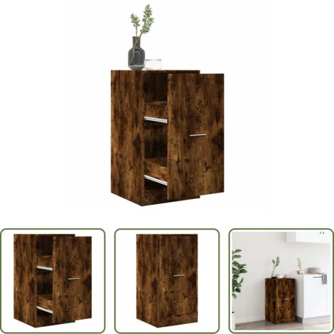Credenza da farmacia -  Armadietto da Farmacia Rovere Fumo 40x41x77,5 cm in Truciolato