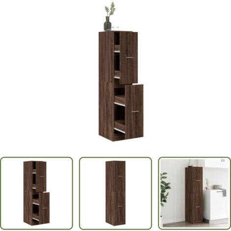 Credenza da farmacia -  Armadietto da Farmacia Rovere Marrone 30x41x144,5 cm Truciolato