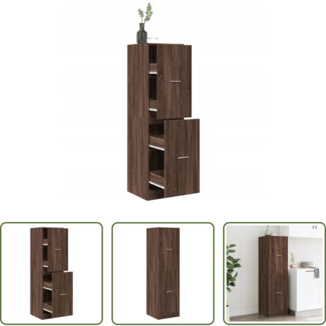 Credenza da farmacia -  Armadietto da Farmacia Rovere Marrone 40x41x144,5 cm Truciolato