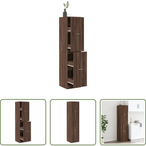 Credenza da farmacia -  Armadietto da Farmacia Rovere Marrone 40x41x174,5 cm Truciolato