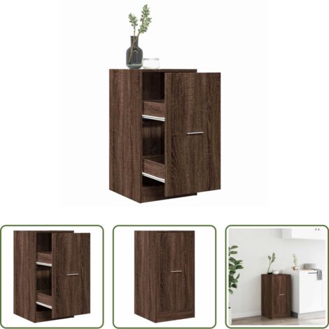 Credenza da farmacia -  Armadietto da Farmacia Rovere Marrone 40x41x77,5 cm Truciolato