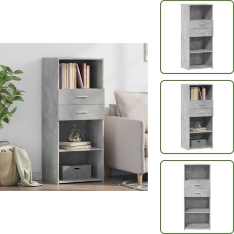 Credenza da interno - vidaXL Credenza Grigio Cemento 50x42,5x124 cm in Legno Multistrato - Credenza in legno multistrato
