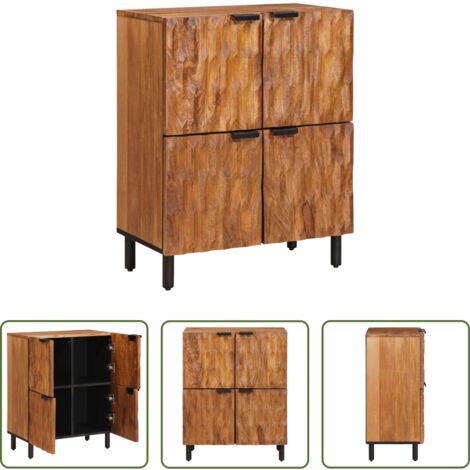 Credenza da pranzo -  Credenza con porta Finitura Marrone Acacia 60 x 33 x 75 cm