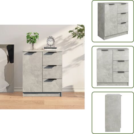 Credenza da soggiorno - vidaXL Credenza Grigio Cemento 60x30x70 cm in Legno Multistrato - Credenza in legno multistrato