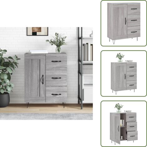 Credenza da soggiorno - vidaXL Credenza Grigio Sonoma 69,5x34x90 cm in Legno Multistrato - Credenza da cucina
