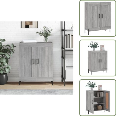 Credenza da soggiorno - vidaXL Credenza Grigio Sonoma 69,5x34x90 cm in Legno Multistrato - Credenza da cucina
