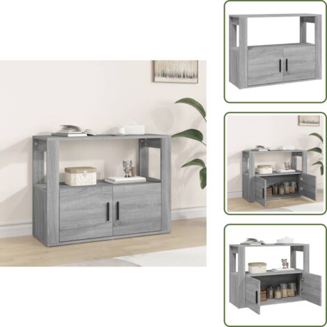 Credenza da soggiorno - vidaXL Credenza Grigio Sonoma 80x30x60 cm in Legno Multistrato - Credenza con ante