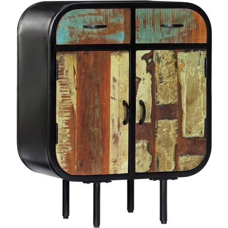 Credenza dal design unico ad angoli smussati Con 2 cassetti e 2 ante vari colori colore : nero-multicolore