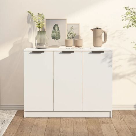 Credenza buffet bianca 90 cm cucina Mobile multiuso moderno con 2 ante  armadio