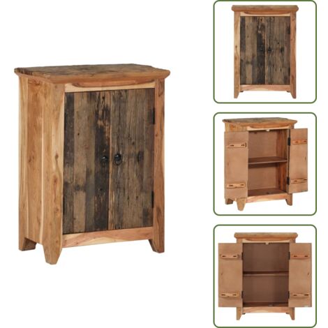 Credenza decorativa - vidaXL Credenza 55x33x75 in Legno Massello di Acacia e Recupero - Mobile in legno