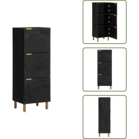 Credenza decorativa - vidaXL Credenza Nera 40x33x110 cm in Legno Multistrato - Credenza per casa