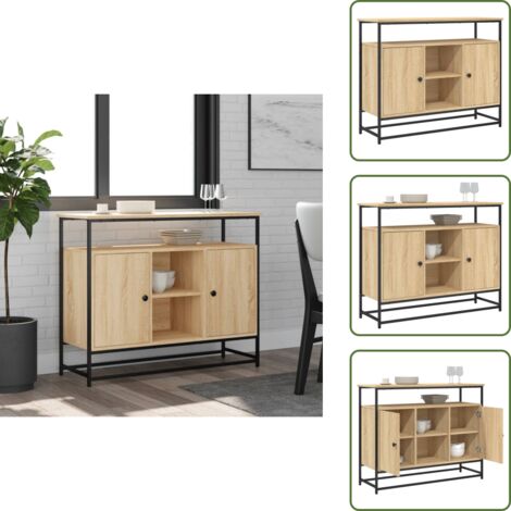 Credenza decorativa - vidaXL Credenza Rovere Sonoma 100x35x80 cm in Legno Multistrato - Credenza per casa