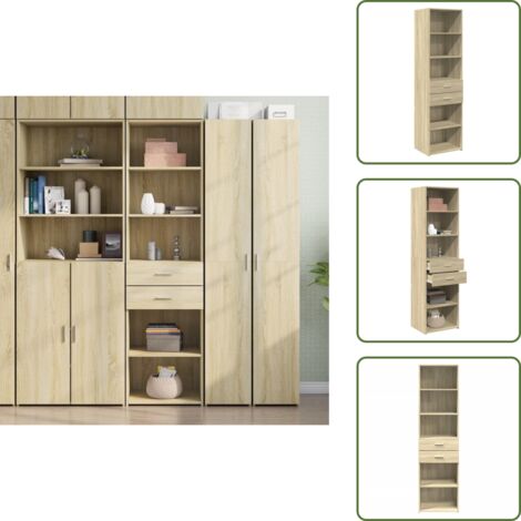 Credenza decorativa - vidaXL Credenza Rovere Sonoma 50x42,5x185 cm in Legno Multistrato - Credenza con spazio portaoggetti
