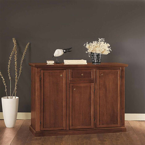 Credenza DIAMANTE Gihome ® mobile arte povera legno finitura noce made in Italy