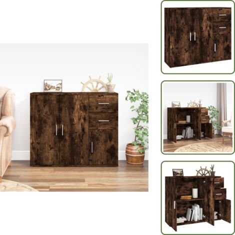 Credenza fumo - vidaXL Credenza Rovere Fumo 91x29,5x75 cm in Legno Multistrato -