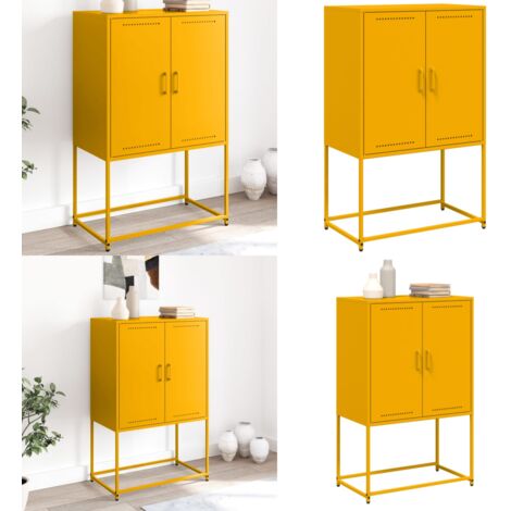 Credenza Giallo Senape 68,5x38,5x107 cm in Acciaio - Credenza industriale - Credenza giallo senape