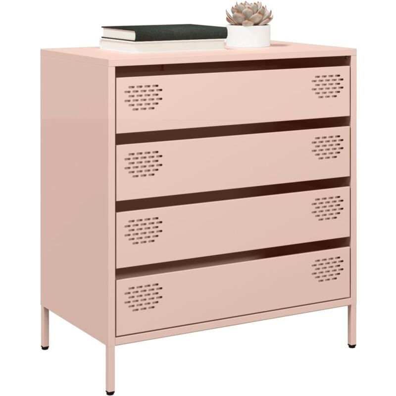 Credenza Rosa 68x39x73,5 cm in Acciaio Laminato a Freddo - Vidaxl