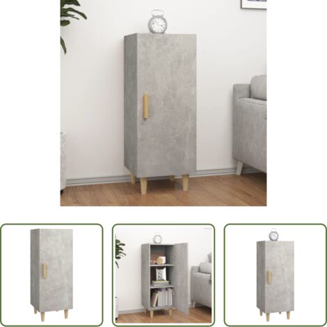 Credenza grigia -  Credenza Grigio Cemento 34,5x34x90 cm in Legno Multistrato