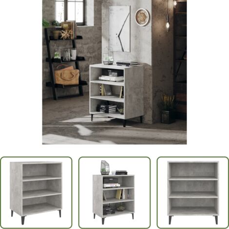 Credenza grigia -  Credenza Grigio Cemento 57x35x70 cm in Legno Multistrato
