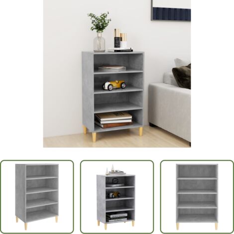 Credenza grigia -  Credenza Grigio Cemento 57x35x90 cm in Legno Multistrato