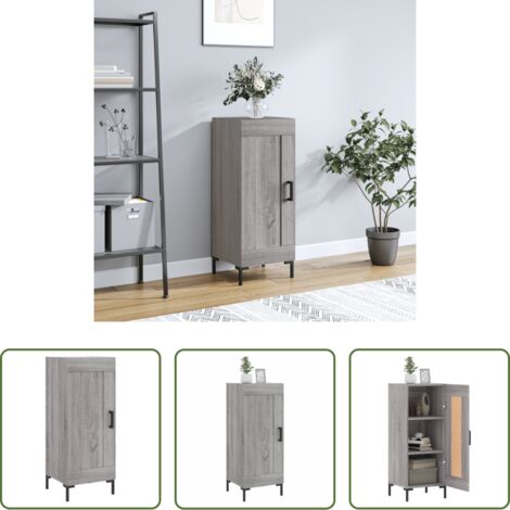 Credenza grigia -  Credenza Grigio Sonoma 34,5x34x90 cm in Legno Multistrato