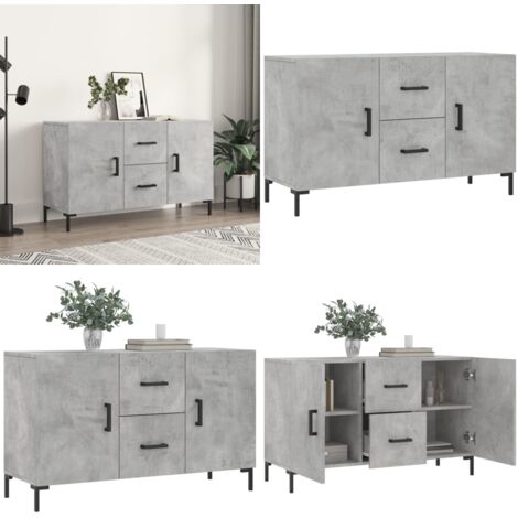 Credenza Grigio Cemento 100x36x60 cm in Legno Multistrato - Credenza grigio cemento - Credenza moderna