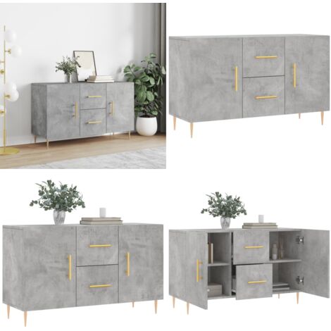 Credenza Grigio Cemento 100x36x60 cm in Legno Multistrato - Credenza grigio cemento - Credenza moderna