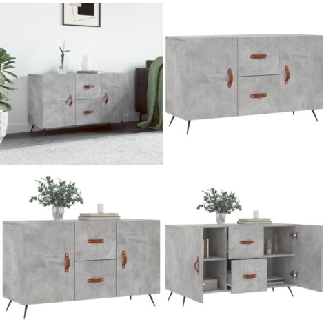 Credenza Grigio Cemento 100x36x60 cm in Legno Multistrato - Credenza grigio cemento - Credenza moderna