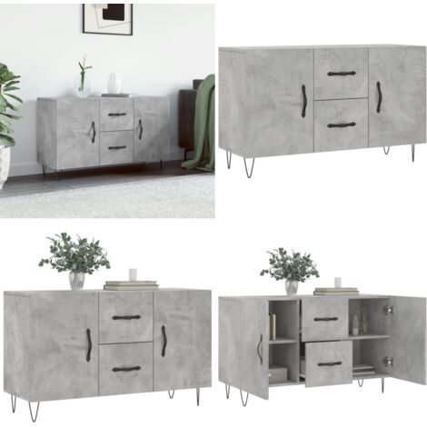 Credenza Grigio Cemento 100x36x60 cm in Legno Multistrato - Credenza grigio cemento - Credenza moderna