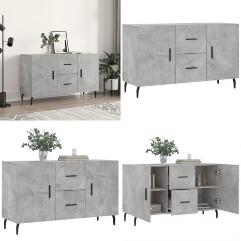 Credenza Grigio Cemento 100x36x60 cm in Legno Multistrato - Credenza grigio cemento - Credenza moderna