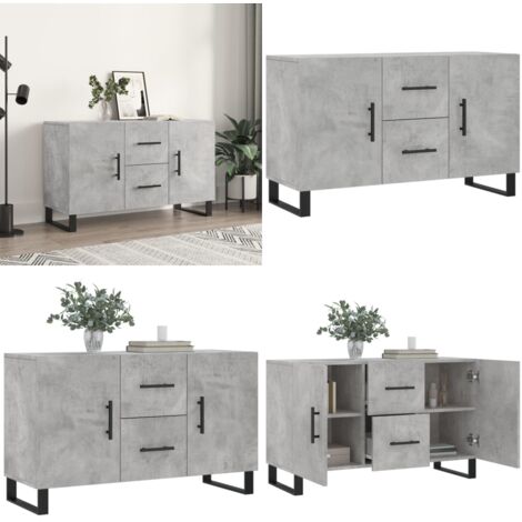 Credenza Grigio Cemento 100x36x60 cm in Legno Multistrato - Credenza grigio cemento - Credenza moderna