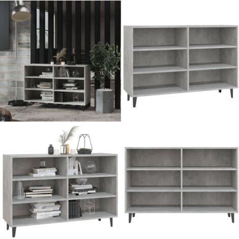 Credenza Grigio Cemento 103,5x35x70 cm in Legno Multistrato - Credenza industriale - Credenza grigia cemento