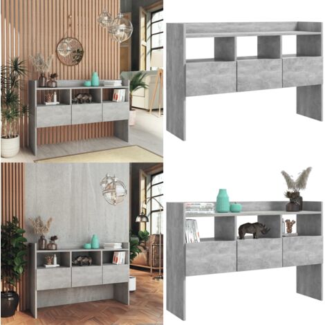 Credenza Grigio Cemento 105x30x70 cm in Legno Multistrato - Credenza grigio cemento - Credenza rustica
