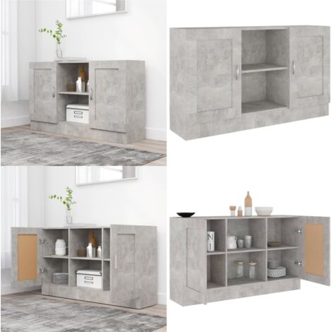 Credenza Grigio Cemento 120x30,5x70 cm in Legno Multistrato - Credenza grigio cemento - Credenza con ante