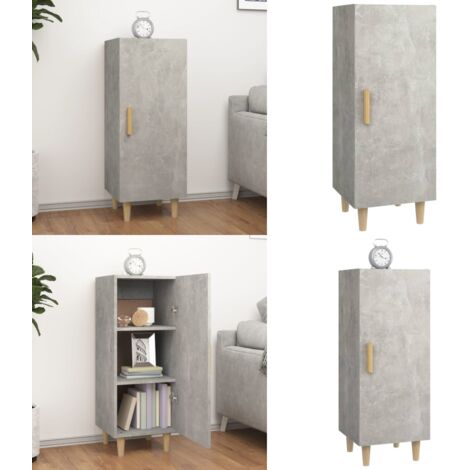Credenza Grigio Cemento 34,5x34x90 cm in Legno Multistrato - Credenza grigia - Credenza cemento