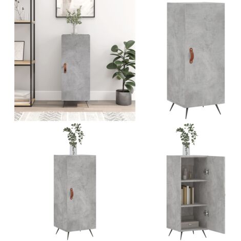 Credenza Grigio Cemento 34,5x34x90 cm in Legno Multistrato - Credenza moderna - Credenza grigio cemento