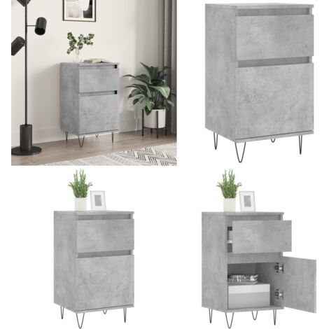 Credenza Grigio Cemento 40x35x70 cm in Legno Multistrato - Credenza grigio cemento - Credenza con gambe in ferro