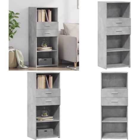 Credenza Grigio Cemento 50x42,5x124 cm in Legno Multistrato - Credenza grigio cemento - Credenza moderna