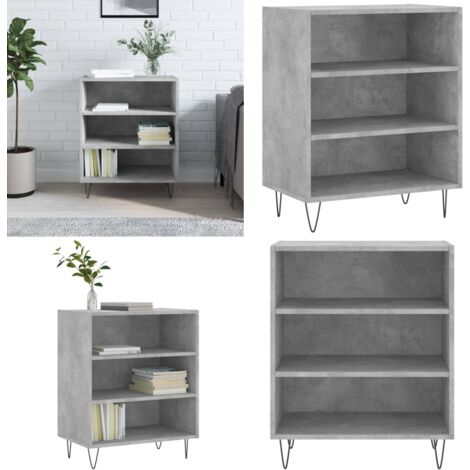 Credenza Grigio Cemento 57x35x70 cm in Legno Multistrato - Credenza grigio cemento - Credenza con gambe in ferro