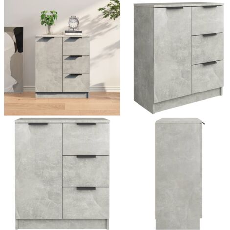 Credenza Grigio Cemento 60x30x70 cm in Legno Multistrato - Credenza grigio cemento - Credenza multifunzionale