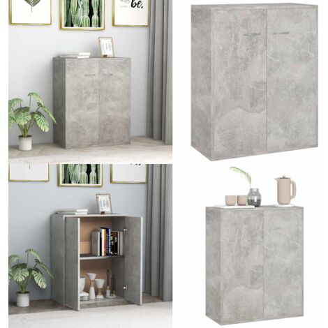 Credenza Grigio Cemento 60x30x75 cm in Legno Multistrato - Credenza grigio cemento - Credenza moderna