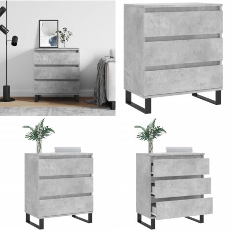 Credenza Grigio Cemento 60x35x70 cm in Legno Multistrato - Credenza grigio cemento - Credenza con gambe in ferro