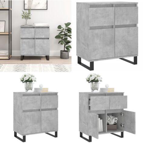 Credenza Grigio Cemento 60x35x70 cm in Legno Multistrato - Credenza grigio cemento - Credenza con gambe in ferro
