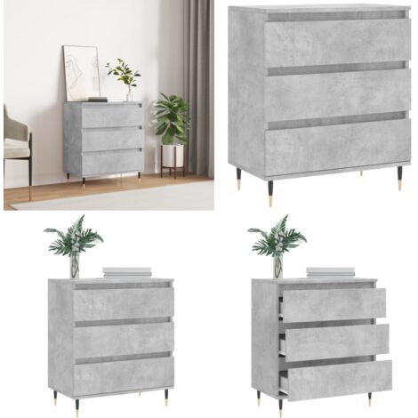 Credenza Grigio Cemento 60x35x70 cm in Legno Multistrato - Credenza grigio cemento - Credenza con gambe in ferro