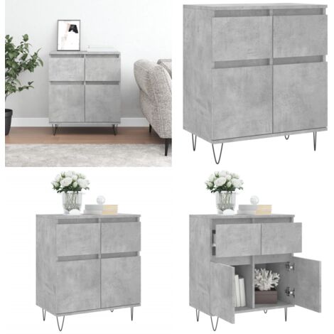 Credenza Grigio Cemento 60x35x70 cm in Legno Multistrato - Credenza grigio cemento - Credenza con gambe in ferro