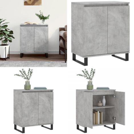 Credenza Grigio Cemento 60x35x70 cm in Legno Multistrato - Credenza grigio cemento - Credenza con gambe in ferro