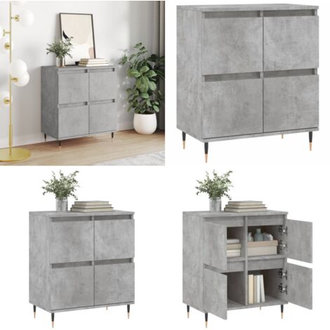 Credenza Grigio Cemento 60x35x70 cm in Legno Multistrato - Credenza grigio cemento - Credenza con gambe in ferro